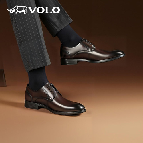 VOLO犀牛男士软底商务皮鞋婚鞋