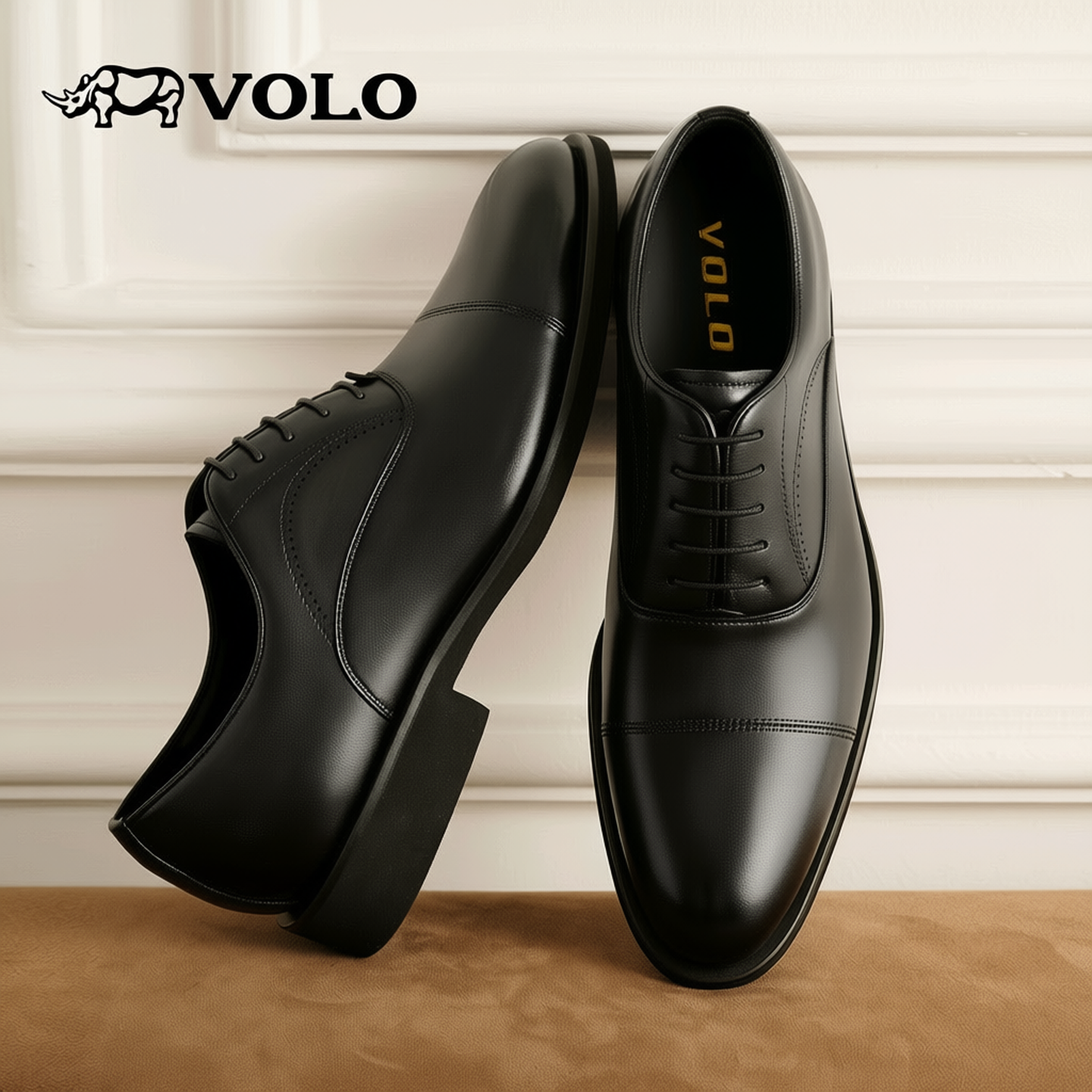 【头层小牛皮】VOLO犀牛男士皮鞋