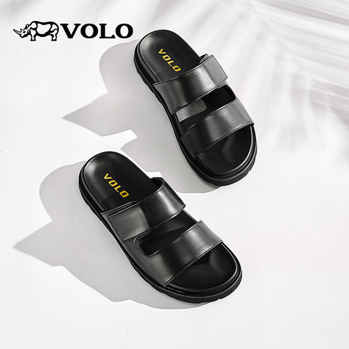 【轻质软底】VOLO犀牛真皮凉鞋