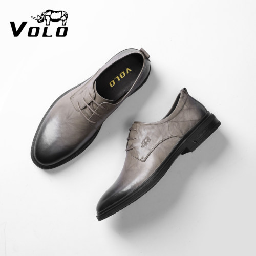 真牛皮~VOLO/犀牛男士正装皮鞋