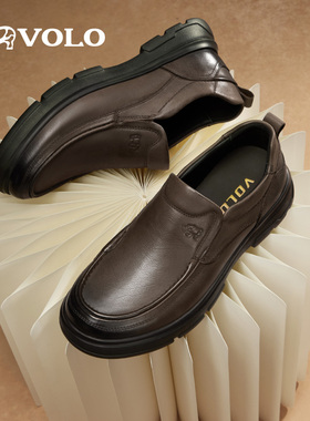 VOLO/犀牛皮鞋男款2025新款真皮男士休闲皮鞋软底爸爸鞋通勤男鞋