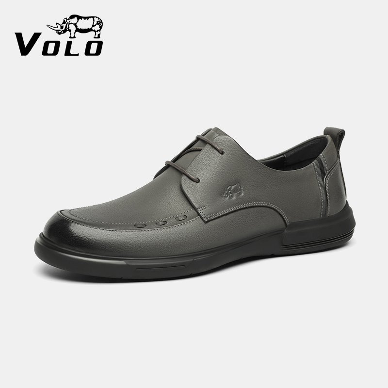 【断码特价】VOLO/犀牛男士商务休闲真皮时尚男鞋软底舒适爸爸鞋