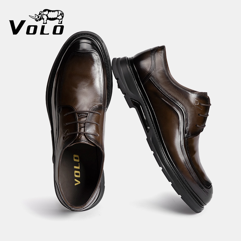 【胎牛皮】VOLO犀牛软面休闲皮鞋