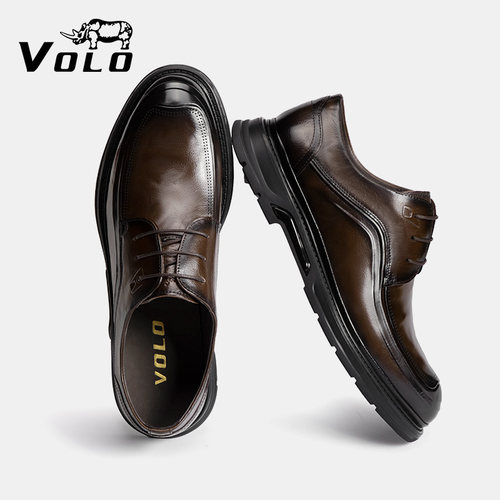 【胎牛皮】VOLO犀牛软面休闲皮鞋