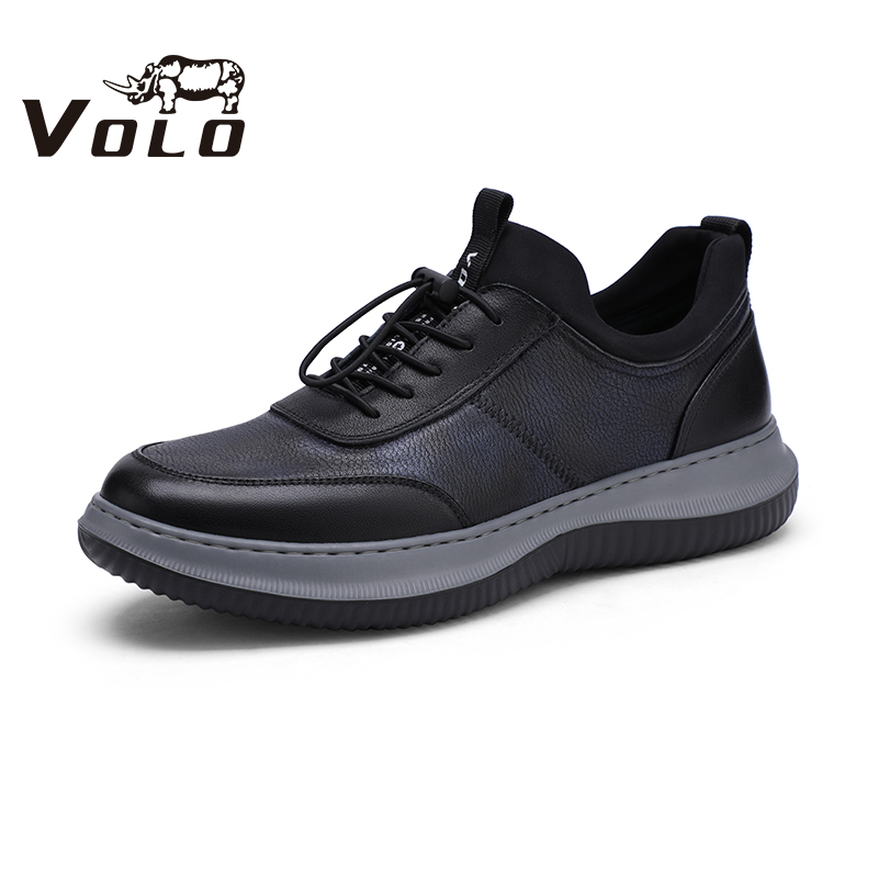 VOLO犀牛头层牛皮真皮休闲运动鞋