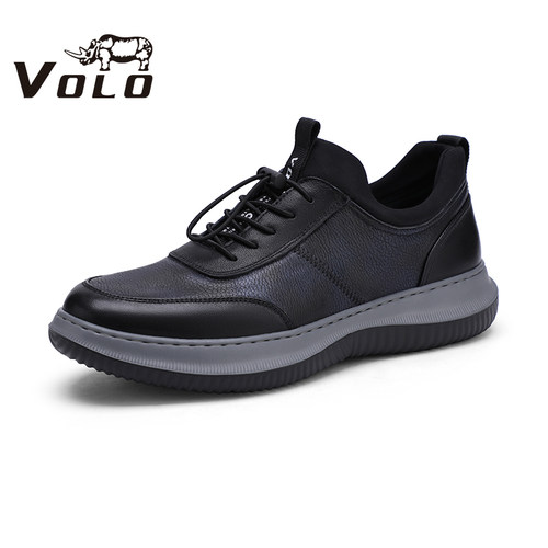 VOLO犀牛头层牛皮真皮休闲运动鞋