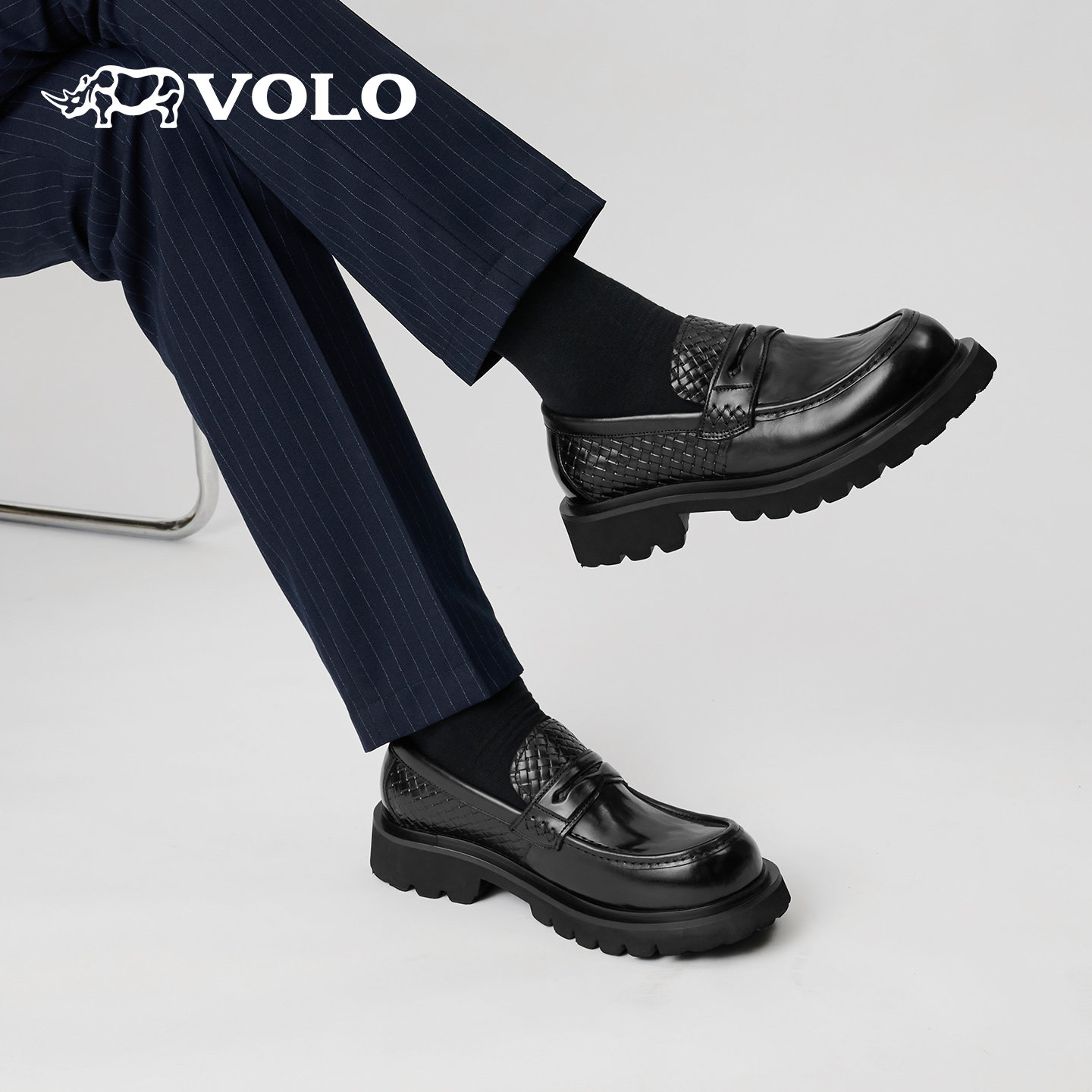 VOLO犀牛乐福鞋男2025新款秋冬男士增高厚底真皮商务休闲皮鞋正品,流行男鞋,乐福鞋（豆豆鞋）,淘宝优惠券,粉丝福利购,淘宝优惠卷