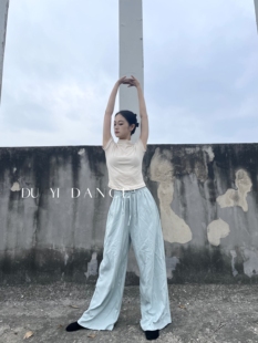 现代舞阔腿裤舞蹈宽松练功服古典舞直筒裤小个子拖地练功裤现代舞