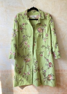 秋冬秀款 Renta Oscar 大衣刺繡外套通體苧麻花卉主題環(huán)保材質(zhì)風(fēng)衣