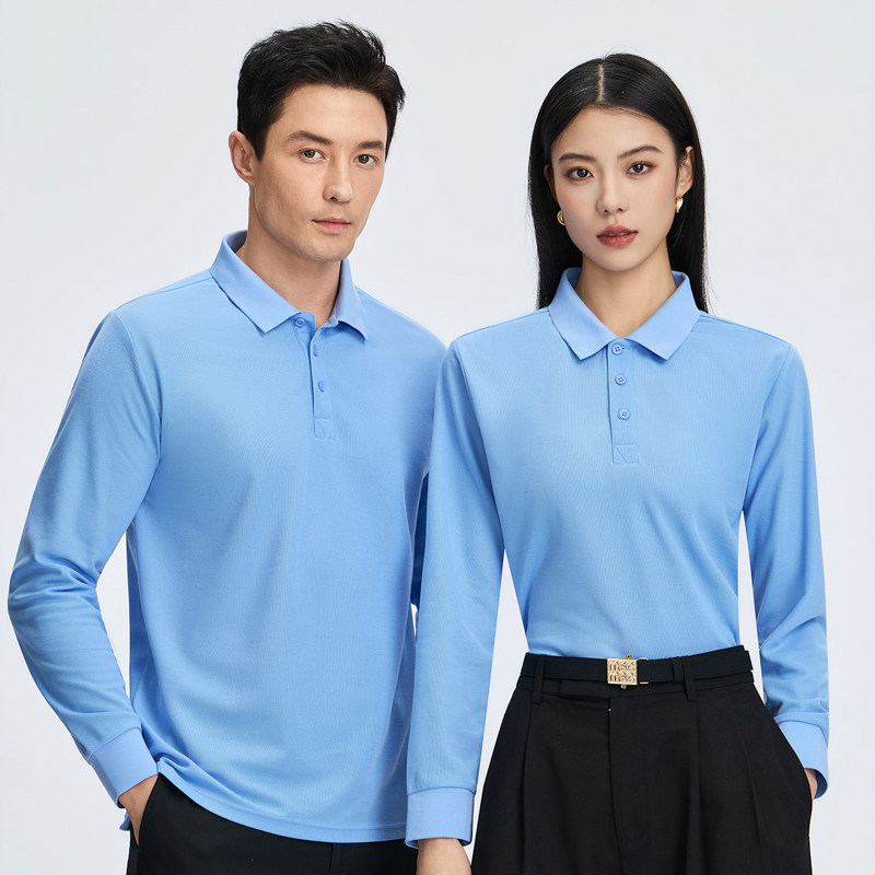 Polo衫定制工作服翻领长袖T恤团体文化广告衫聚会亲子印logo男女
