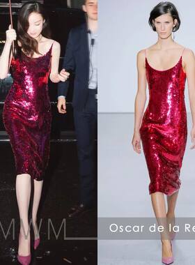 性感亮片简单大方主持人小晚礼服