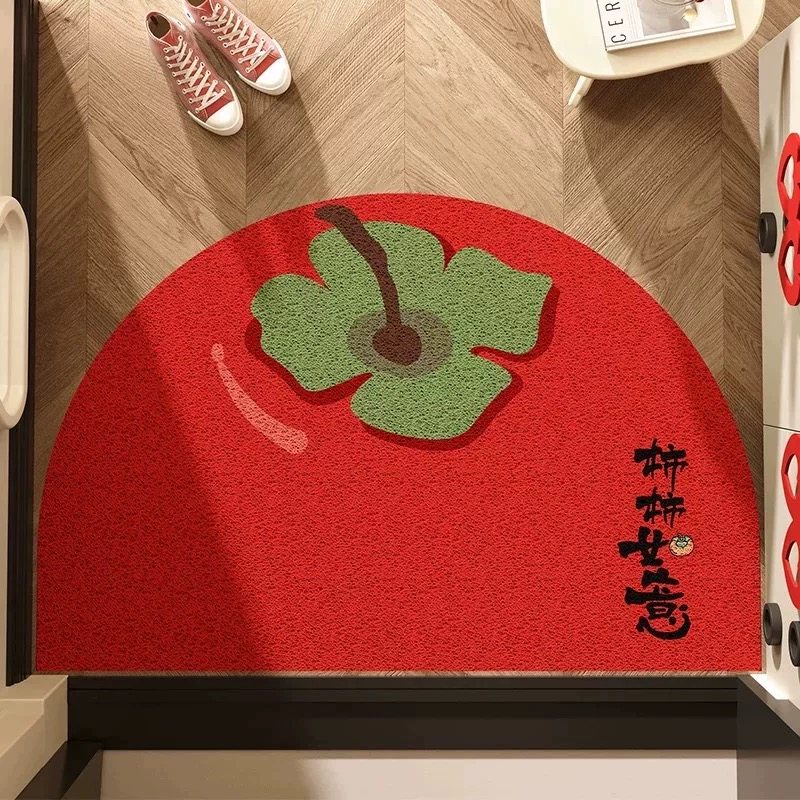 丝圈入户门地垫可裁剪门外红色喜庆进门脚垫门口玄关地毯防滑垫子,居家布艺,入户地垫,淘宝优惠券,粉丝福利购,淘宝优惠卷