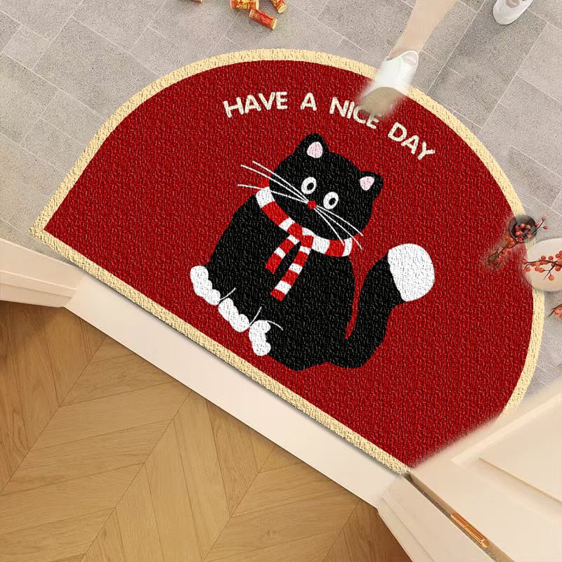 卡通猫咪家用入户门垫丝圈可裁剪玄关进门蹭脚除尘耐脏地垫脚垫子,居家布艺,入户地垫,淘宝优惠券,粉丝福利购,淘宝优惠卷