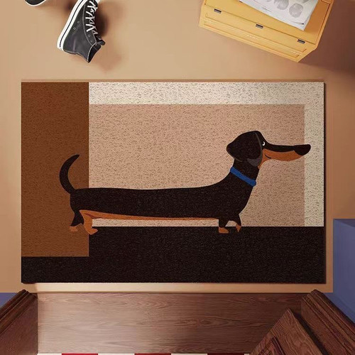 腊肠小狗丝圈入户地垫防滑玄关客厅室内除尘入户门垫新款防摔房间