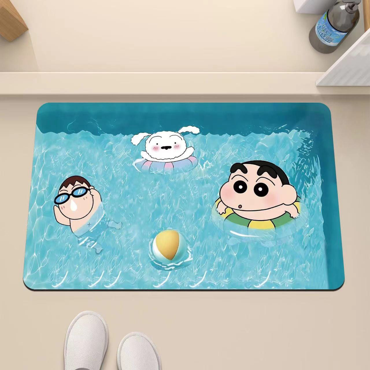 蜡笔小新浴室地垫硅藻泥吸水速干脚垫卫生间厕所门口防滑地毯门垫,居家布艺,家用脚垫,淘宝优惠券,粉丝福利购,淘宝优惠卷