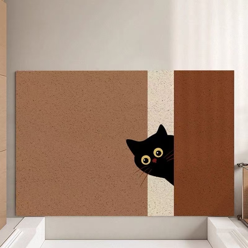 可爱猫咪入户门防滑丝圈