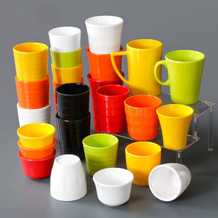 密胺餐具杯子商用餐厅饭店酒店火锅专用水杯防摔仿瓷杯塑料小茶杯