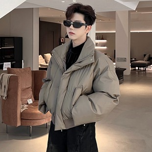高级感宽松加厚面包服美式 冬季 立领棉服外套 棉衣男款 欧美高街短款