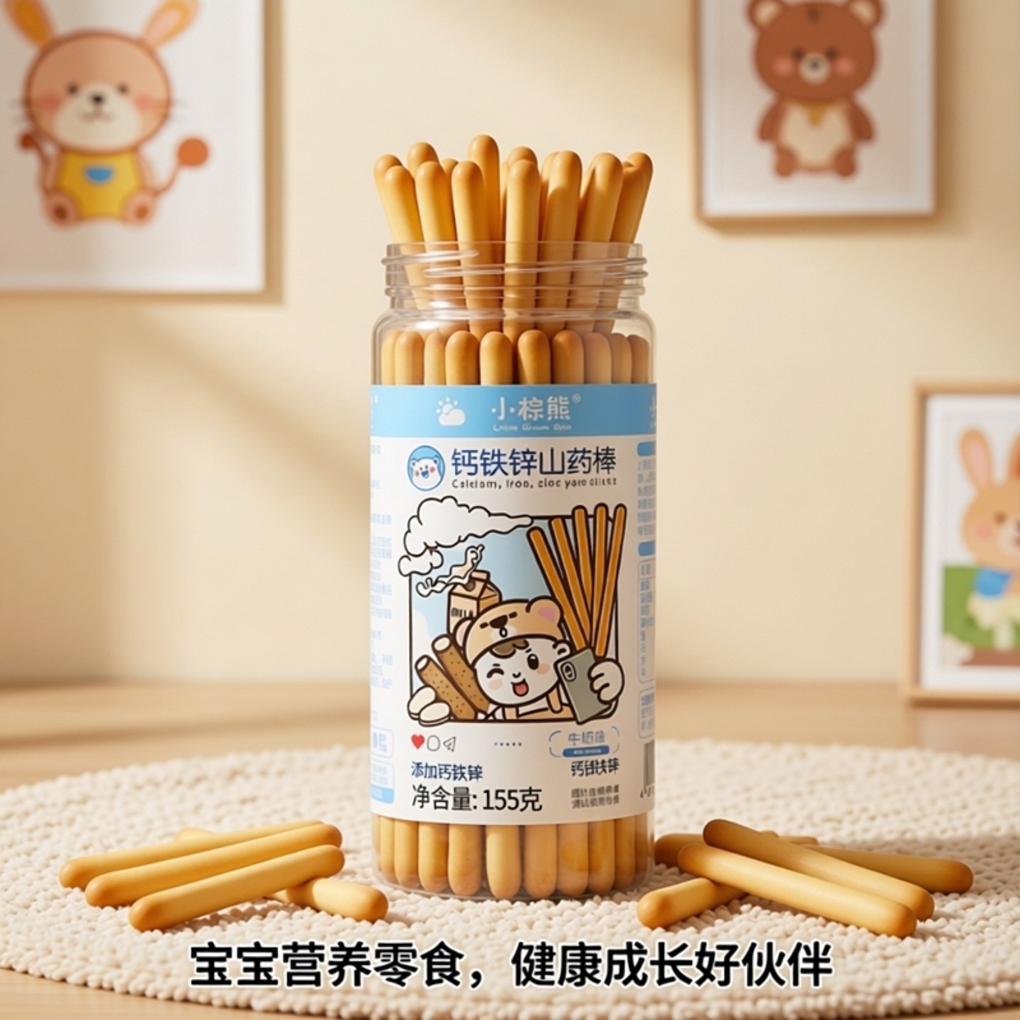 婴儿手指棒宝宝饼干1一2岁宝宝零食手指饼干炭烧棒棒饼干山药饼干