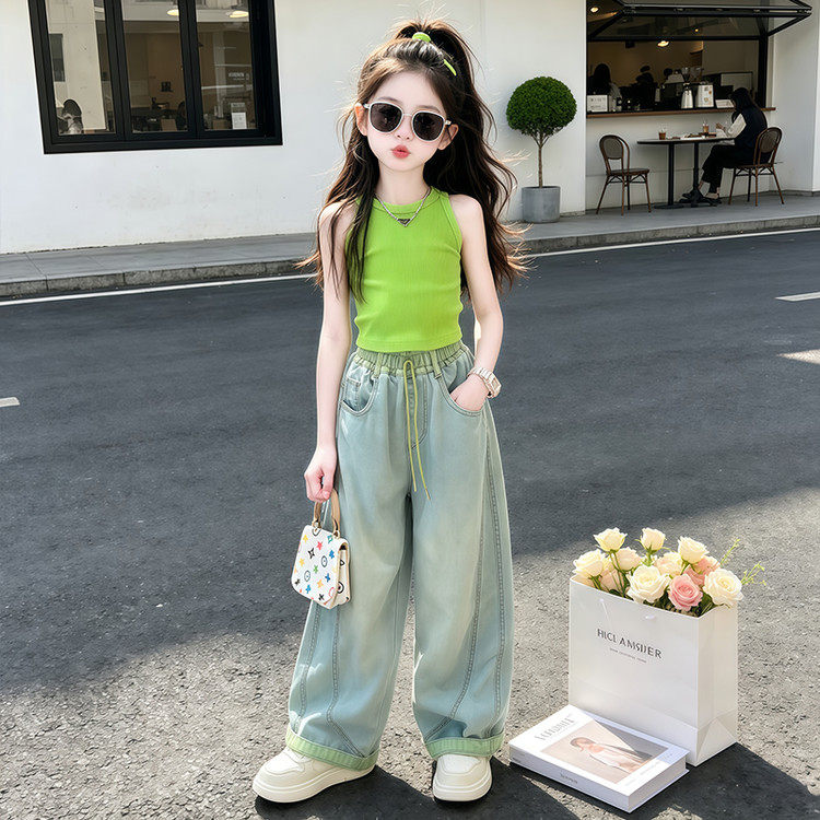 2026女童夏装新款撞色拼接弯套装