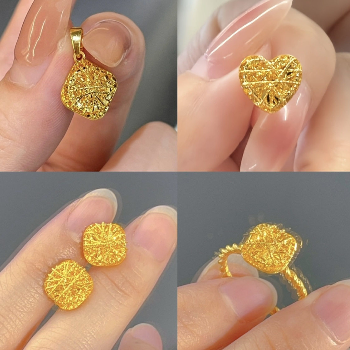 小方糖吊坠女士桃心小方糖耳钉