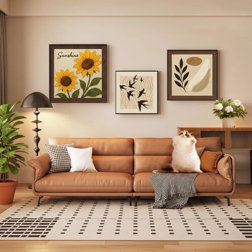 中古风向日葵装饰画复古卧室床头现代简约沙发背景墙壁画组合挂画