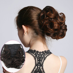 假发马尾短卷发绑带式韩版自然逼真马尾辫大波浪梨花卷马尾假发片