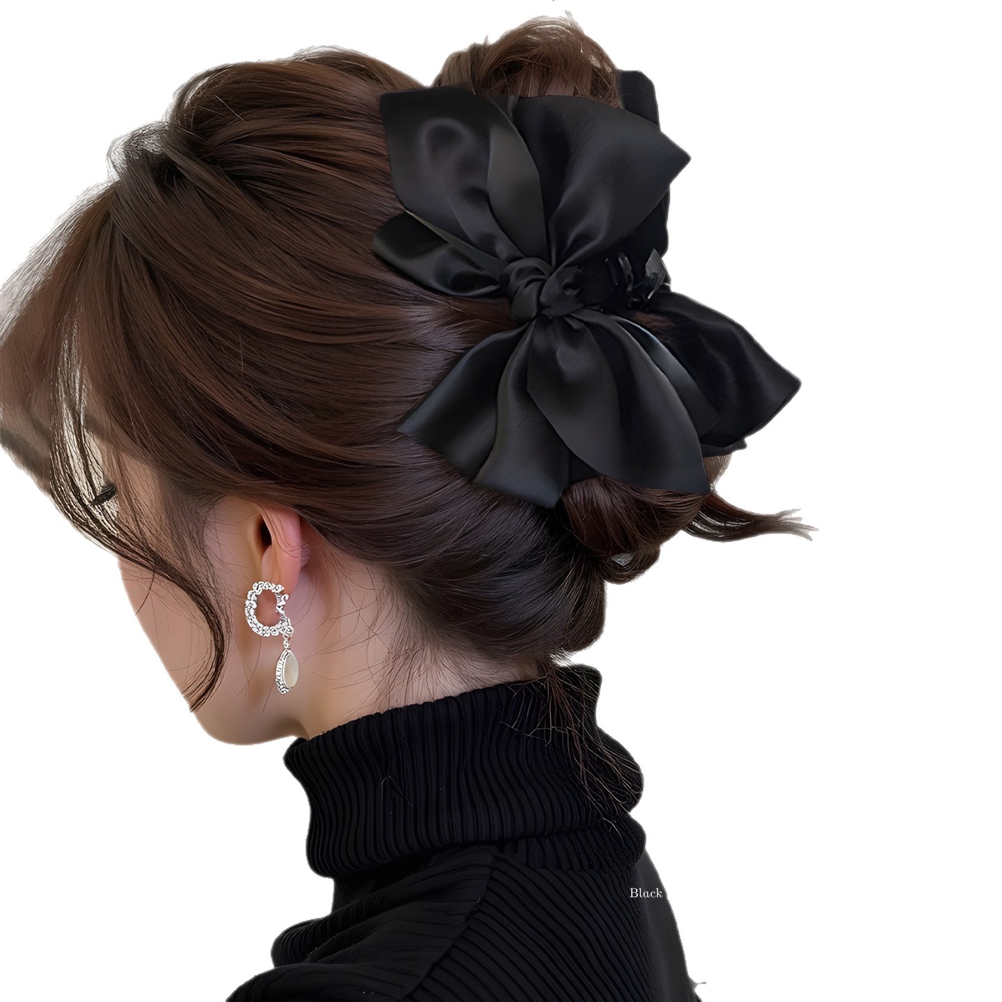蝴蝶结抓夹女高级感2025新款发夹后脑勺发量多大号鲨鱼夹发卡头饰