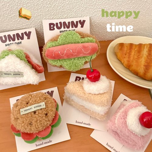 立体仿真美食公仔发夹少女小众百搭奶油蛋糕发卡碎发刘海头饰批发