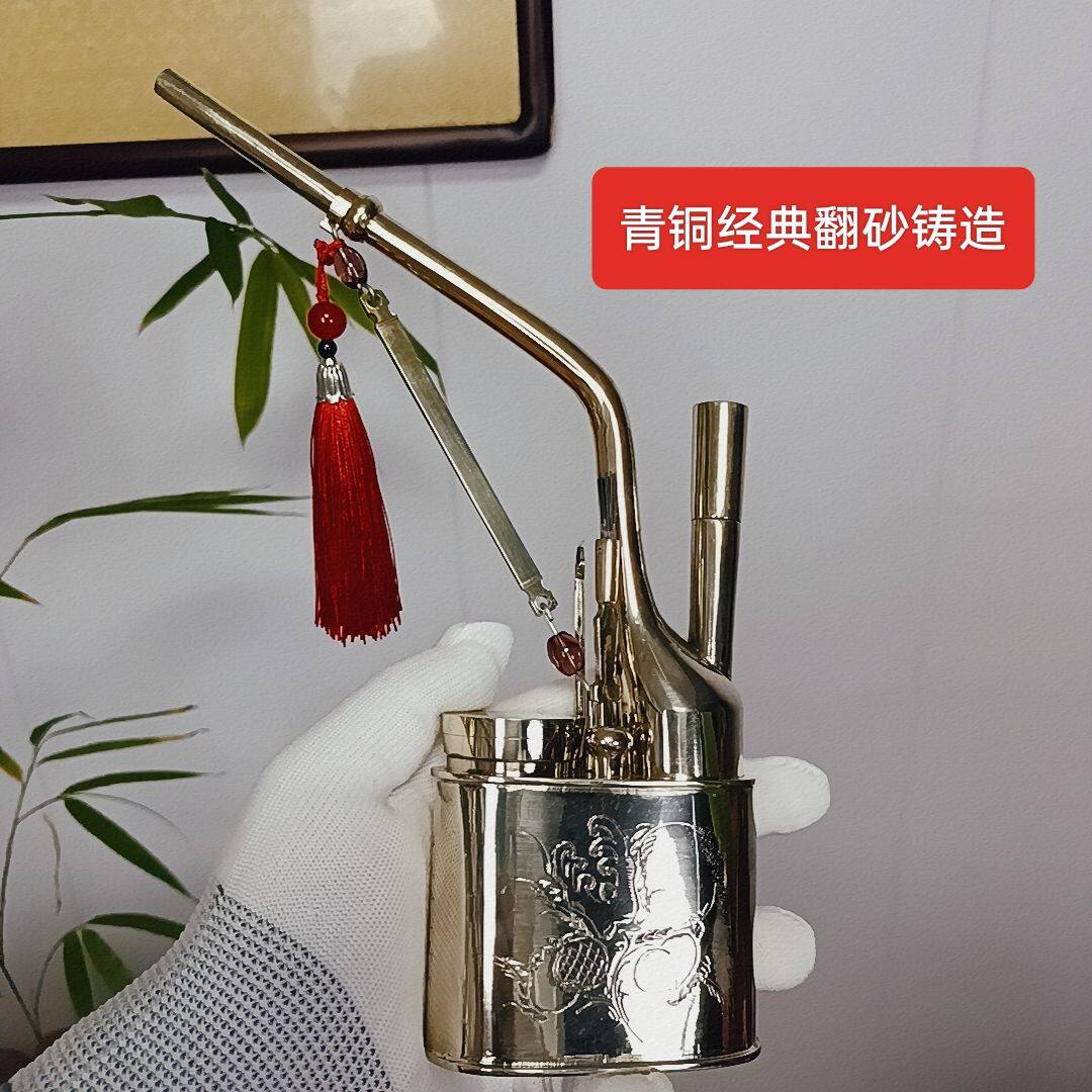 甘肃青铜水烟斗老式翻砂铸造水烟锅水烟袋水烟壶水烟瓶一囗香烟斗
