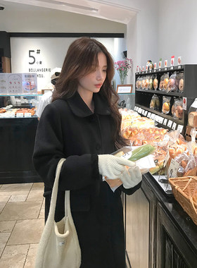 法式小众呢子大衣加厚中长款宽松