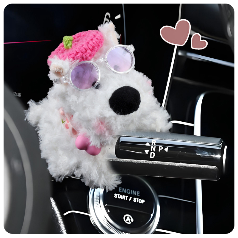 西高地汽车怀挡装饰车载毛绒公仔