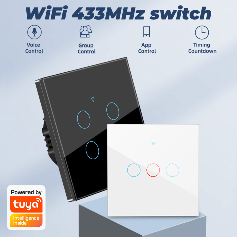 涂鸦智能WIFI触摸开关酒店民宿免布线语音远程控制通用开关