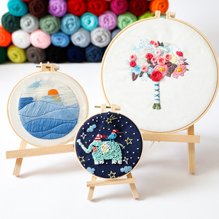 台式画架木质作品展示架绣品摆放支架十字绣丝带绣刺绣架子装饰