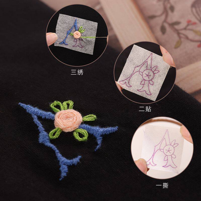 名字组合情侣袖口字母花体图案t恤衣服自绣礼物diy手工刺绣材料包图片