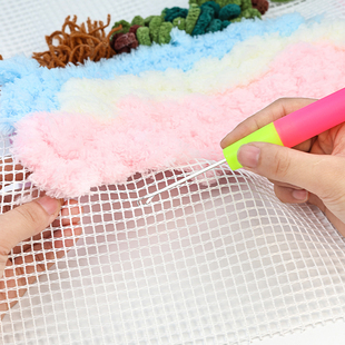 地毯绣专用网格布DIY手工材料包毛线球绣段段绣网格钩针绣方格布