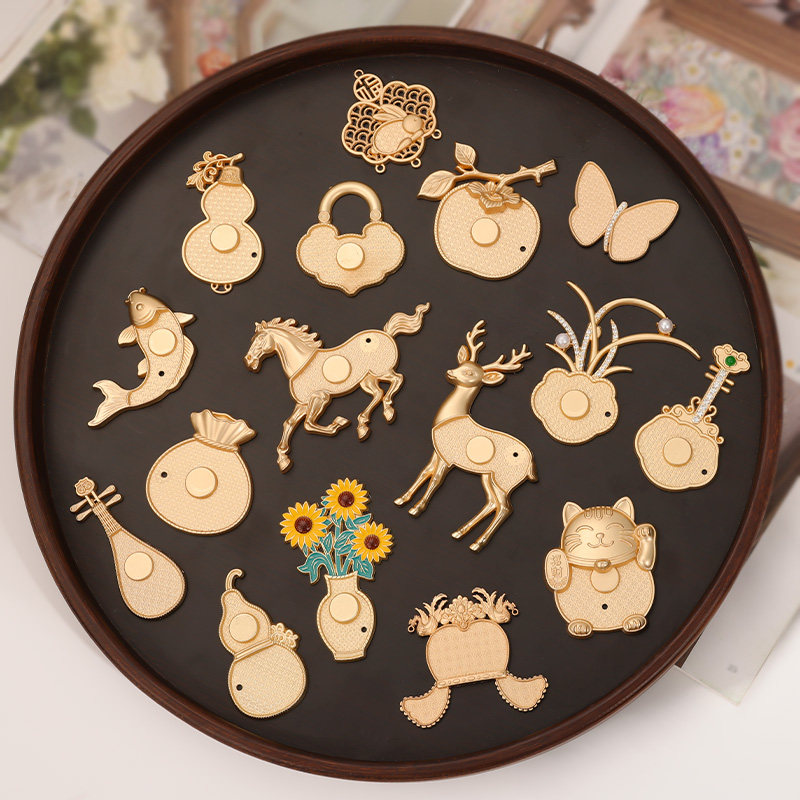 复古中国风动物花卉冰箱贴宋锦贴布带盖底胚DIY饰品配件手工材料,饰品/流行首饰/时尚饰品新,其他DIY饰品配件,淘宝优惠券,粉丝福利购,淘宝优惠卷