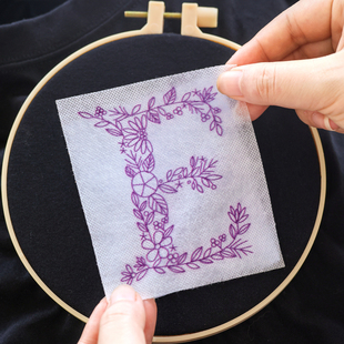 姓氏字母衣服刺绣手工diy材料包水溶布自绣花送男友情侣短袖特别