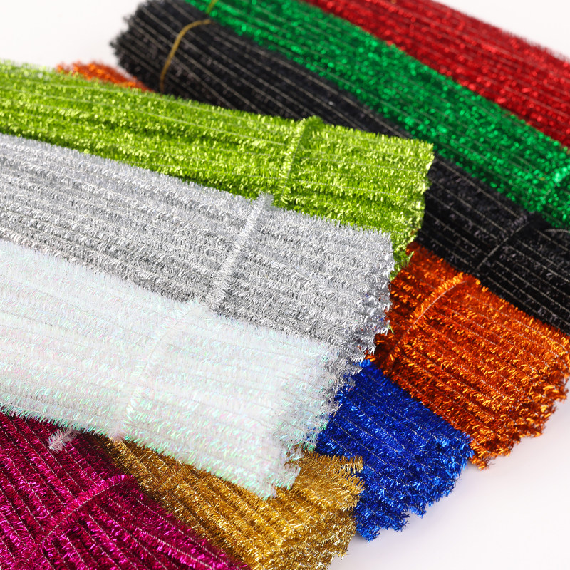 金葱扭扭棒diy材料包 手工制作毛根毛条儿童彩色闪光特密不掉毛