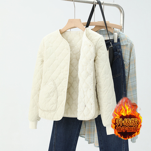 女士内穿小棉衣中学生校服神器保暖棉袄秋冬轻薄修身短款圆领外套