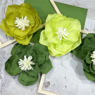 幼儿园教室区角环创装饰手工皱纹纸花朵中式国风创意荷叶墙面布置