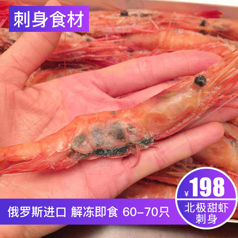 蟹滋味 俄羅斯北極甜蝦刺身 新鮮冷凍大蝦 生食日料 60-70頭1000g