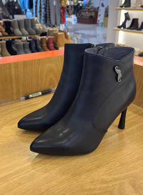 KISSCAT接吻猫2019冬牛皮绒里延续短靴女鞋KA98702-13KA08702-13