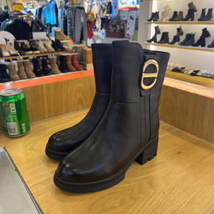 靴女靴子女鞋 牛皮羊毛内里时装 FB9411A140 专柜正品 菲伯丽尔女鞋