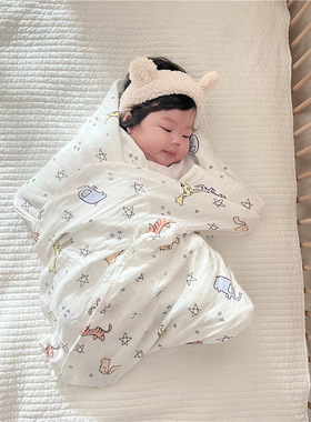 2023新款muslin竹棉双层纱布宝宝襁褓巾儿童纱布盖毯浴巾婴儿包巾