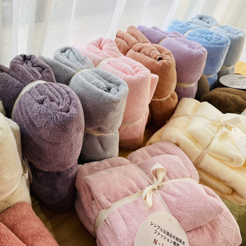 出口嬰兒糖果色微米成人洗澡毛巾