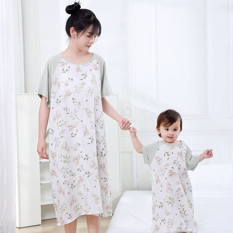 亲子竹棉双层纱家居服睡衣