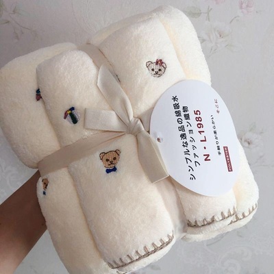 软萌风小熊毛巾强吸水婴儿浴巾