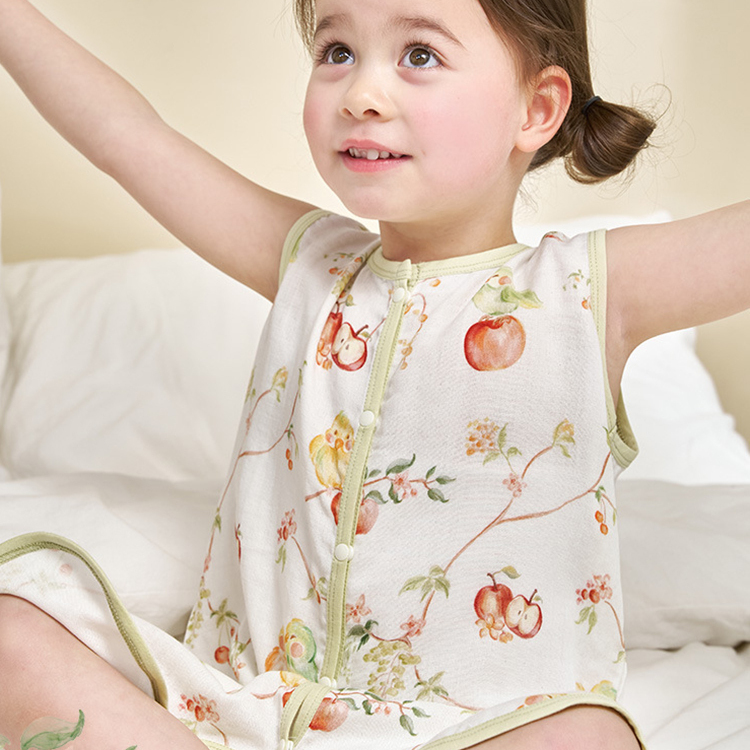 竹棉双层纱无袖式背心睡袋