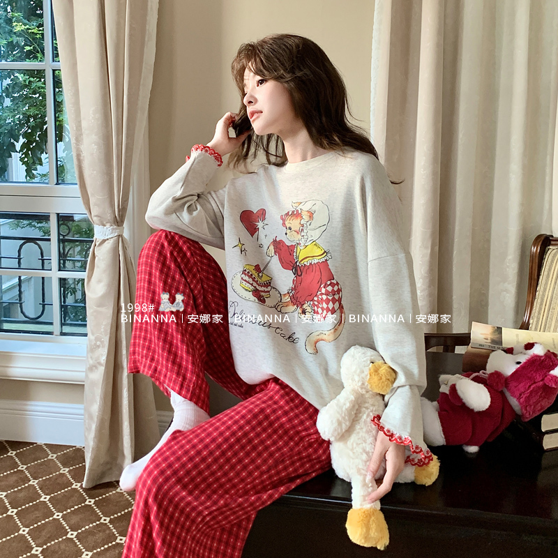 睡衣女款春秋季2025长袖卡通新款